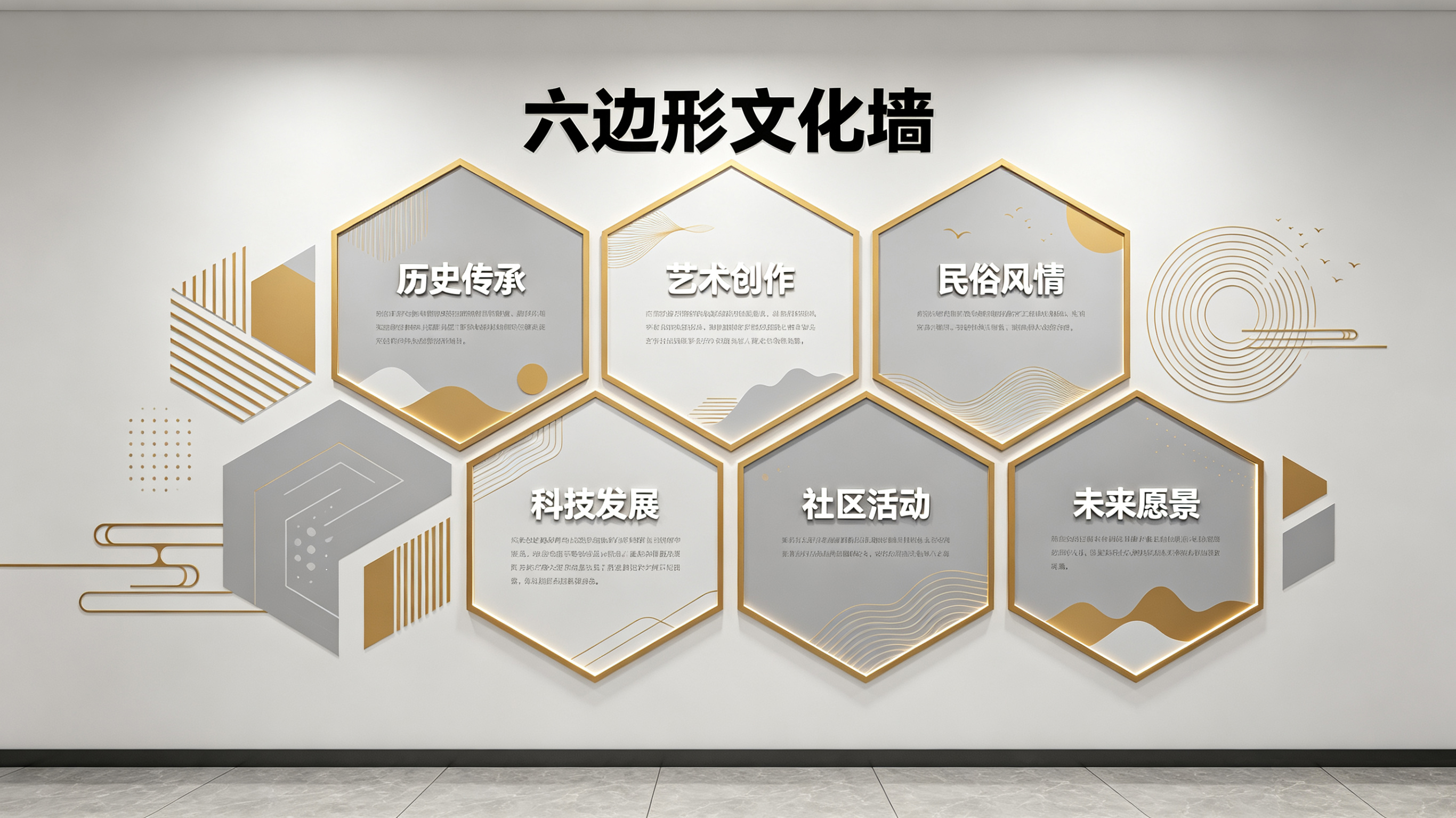 钟山企业文化墙 | 六边形信息美学